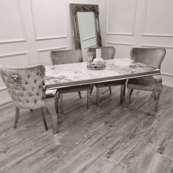 Louis Chrome Dining Table With Chelsea Dining Chairs