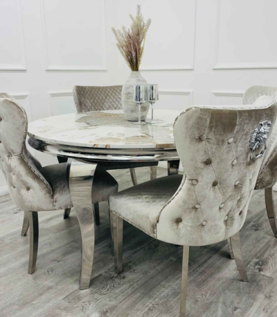 Louis Round Dning Table With Chelsea Dining Chairs