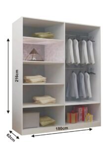 Spacious Wardrobe with Mirror UK