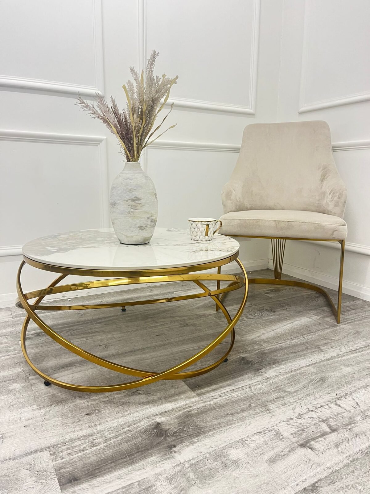 Gold Metal Coffee Table