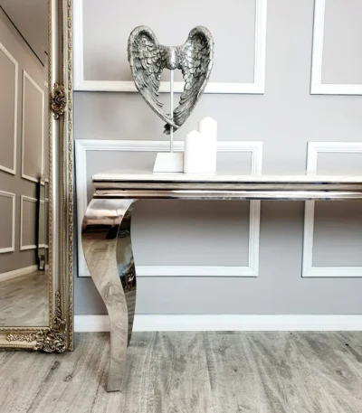 Louis Chrome Console Table
