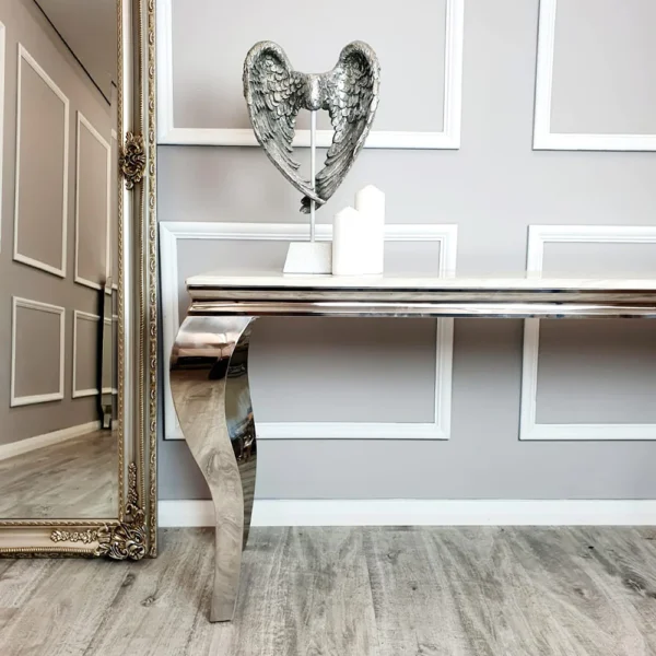 Louis Chrome Console Table