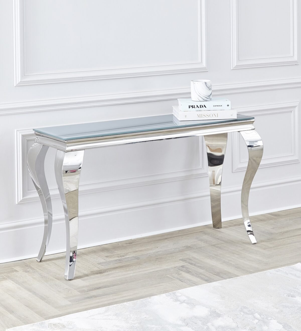 Louis Chrome Console Table