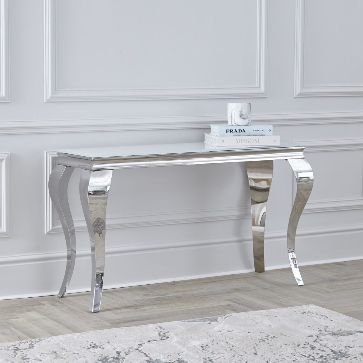 Louis Chrome Console Table