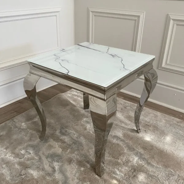 Louis Chrome Lamp Table
