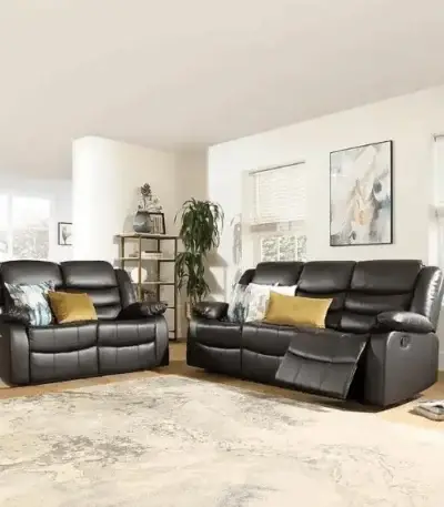 Roma Brown Leather Recliner Sofa
